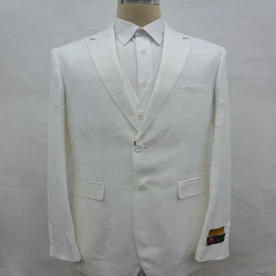 Linen-2BV White Suit