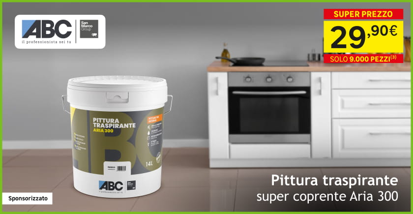 ABC Pittura traspirante super coprente Aria 300 29,90 € solo 9000 pezzi