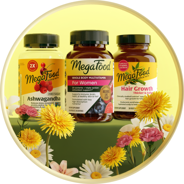 MegaFood Women's Favorites | Zero Sugar* Ashwagandha Gummies | Whole Body Multis For Women | Hair Growth Capsules