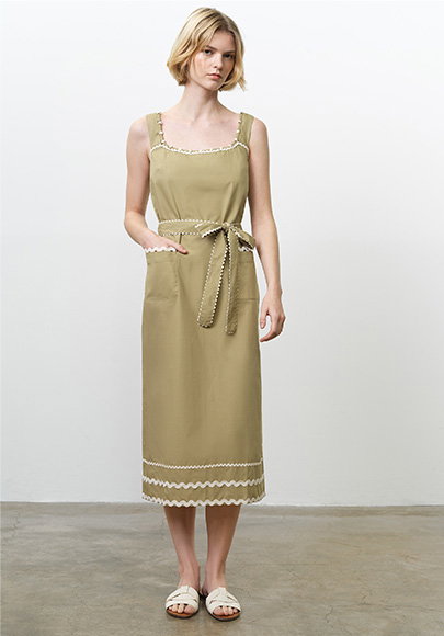 Cambria Cotton Sleeveless Ric Rac Dress