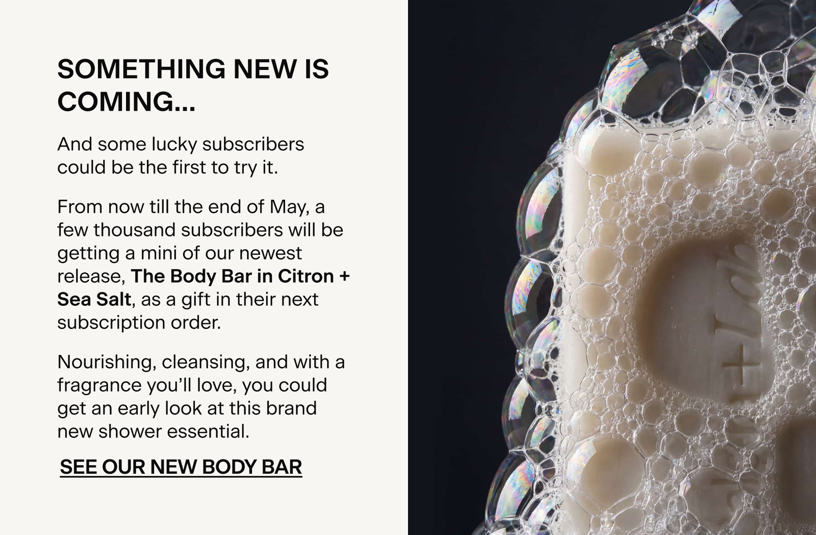 SOMETHING NEW IS COMING... SEE OUR NEW BODY BAR