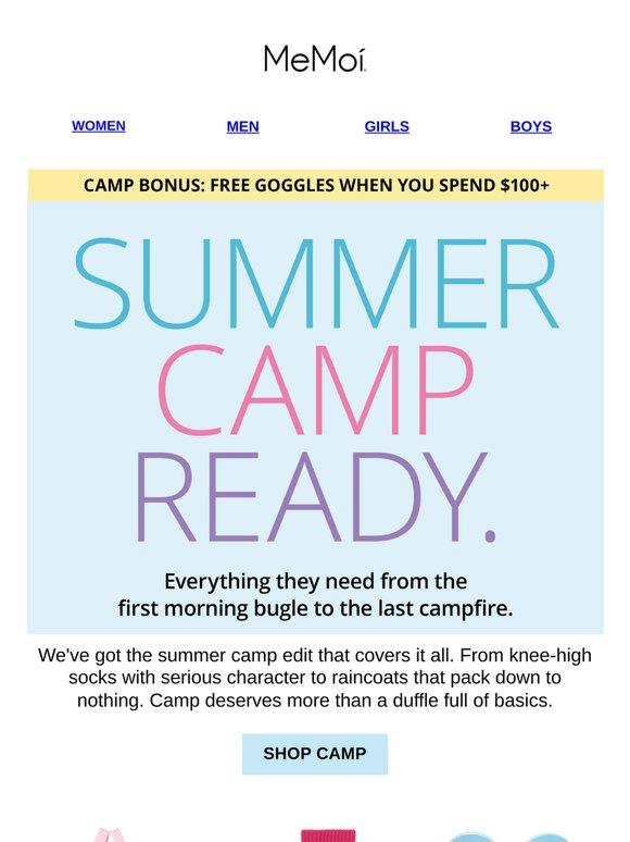 Camp starts soon. Is your trunk ready? 🌞