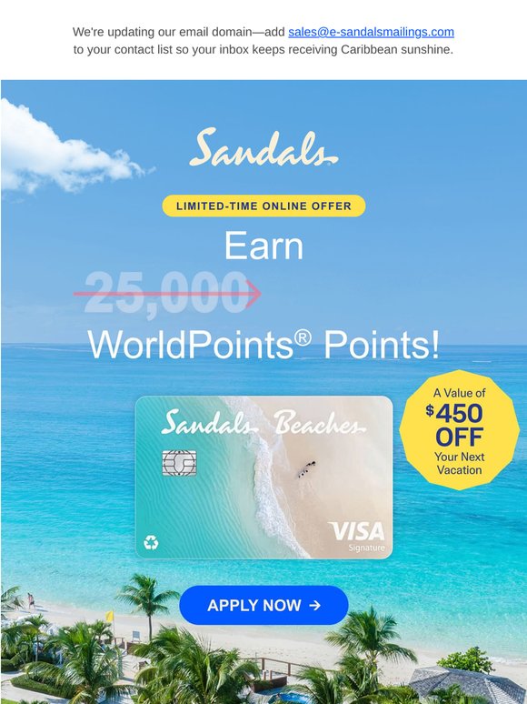Last chance: $450 Off Your Next Vacation with this 40,000 Bonus Points Offer