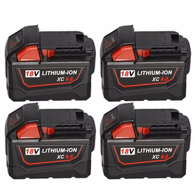 9.0Ah For Milwaukee M18 Battery Replacement | 18V High Capacity Li-Ion Battery 4 Pack