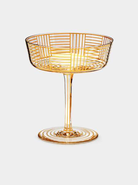 Series B Hand-Painted Crystal Champagne Coupe
