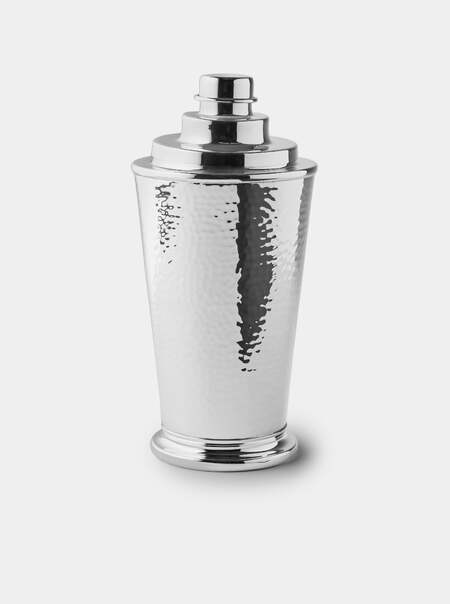 Silver-Plated Hammered Cocktail Shaker