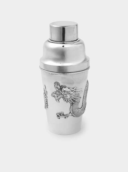 1930s Solid Silver Dragon Cocktail Shaker