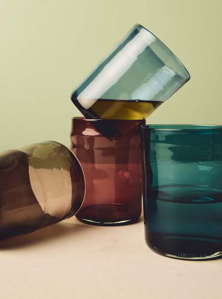 Night Time Hand-Blown Glass Highballs (Set of 4)