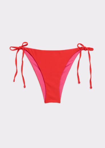 Tie Triangle Scrunch Bikini Bottom Red
