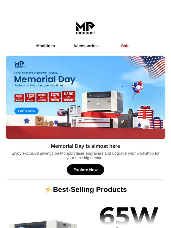Memorial Day Deals Are Here — Save on Monport Laser Engravers