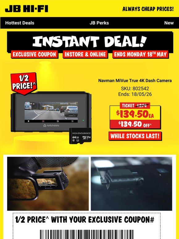 INSTANT DEAL: 1/2 Price Navman Dash Camera!