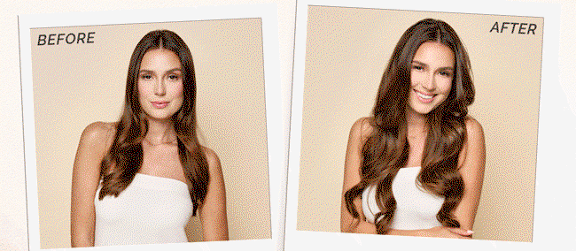 Seamless clip in hair before and after