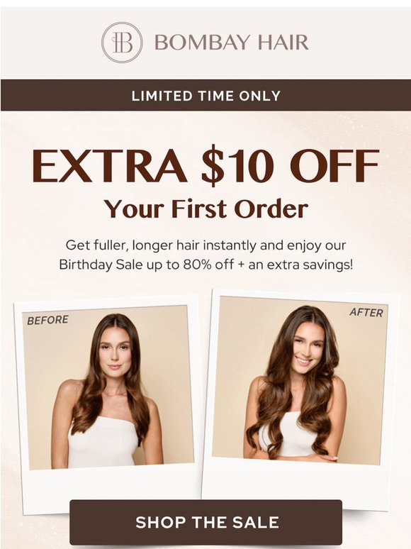 Your order gets an extra $10 off
