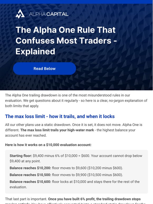The Alpha One rule that confuses most traders - explained
