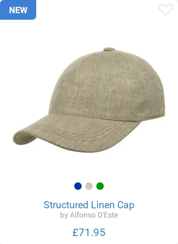 Structured Linen Cap by Alfonso D'Este