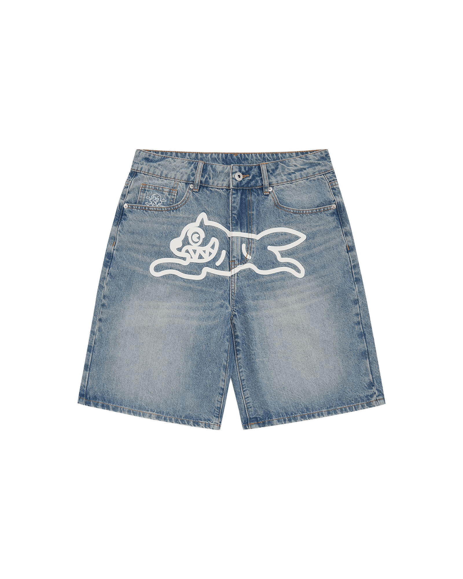 Running Dog Denim Shorts in Washed Denim