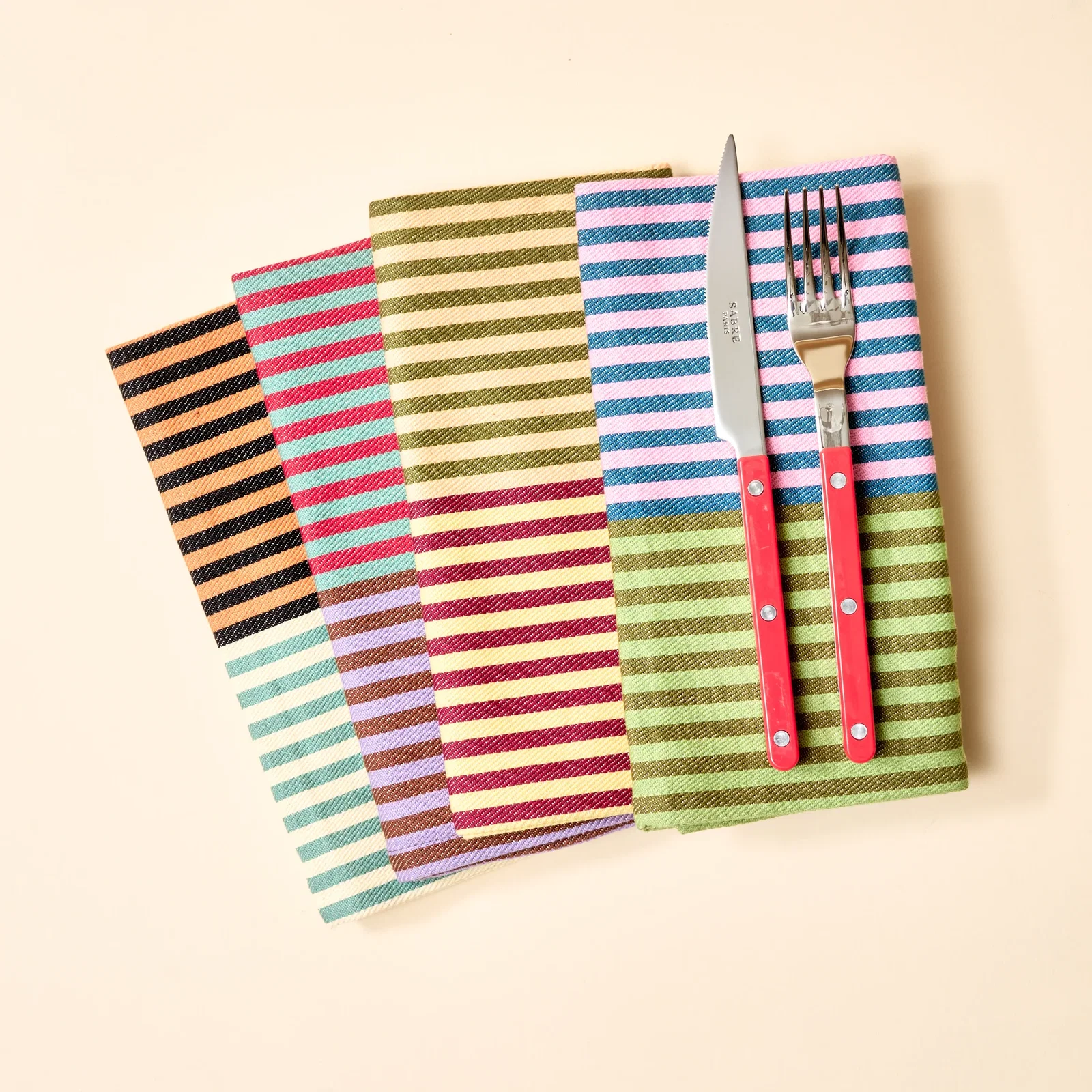 Image of Dual Stripe Napkin Set