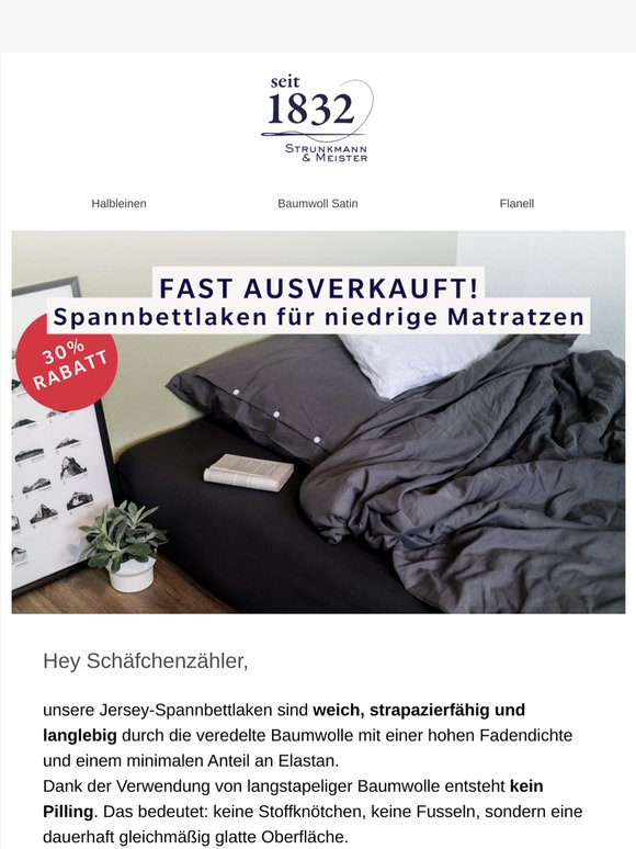 Dieses Spannbettlaken ist fast ausverkauft
