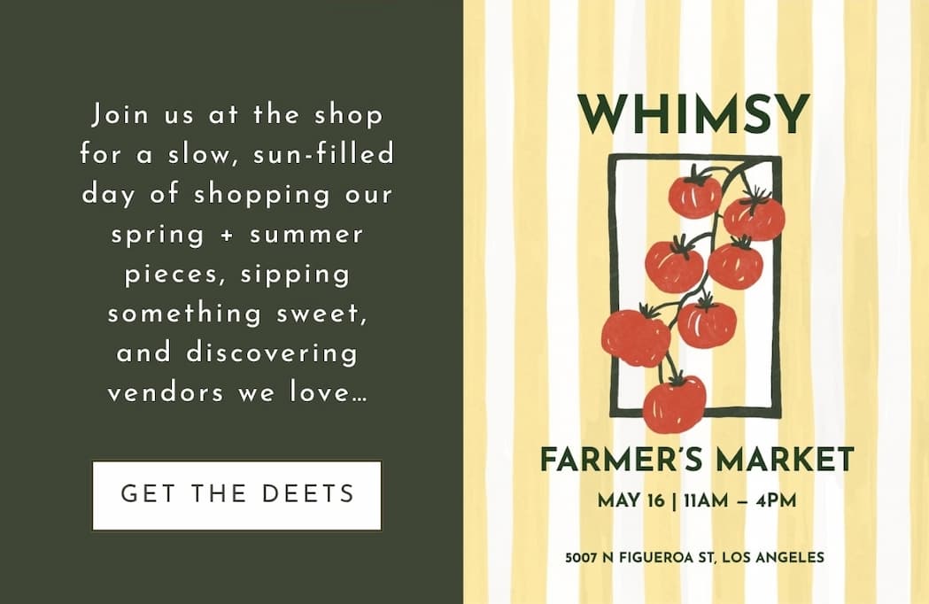 Whimsy Farmer's Market Event - this saturday!