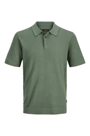 Jack and Jones JPRBLURILEY KNIT POLO SS SN laurel wreath