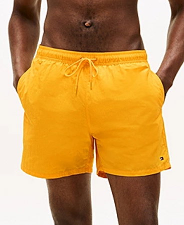 Flag Embroidery Mid Length Swim Shorts