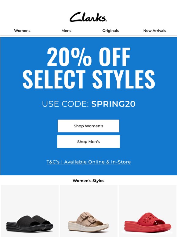20% off Select Styles. Go Find your Pair.