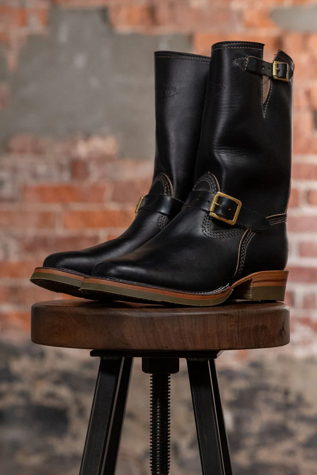 Image of Wesco Boots Mister Lou - Horween Black Horsehide Green Super Grip Sole