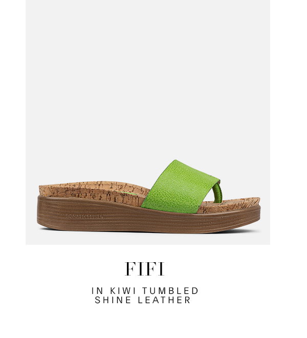 FIFI IN KIWI TUMBLED SHINE LEATHER