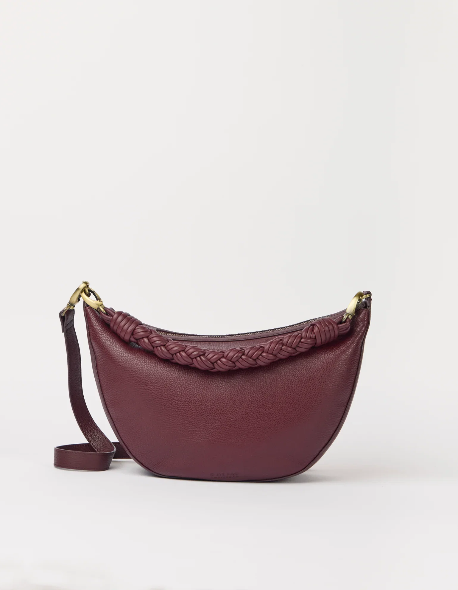 Image of Leo Maxi Twisted Handle - Dark Cherry Soft Grain Leather