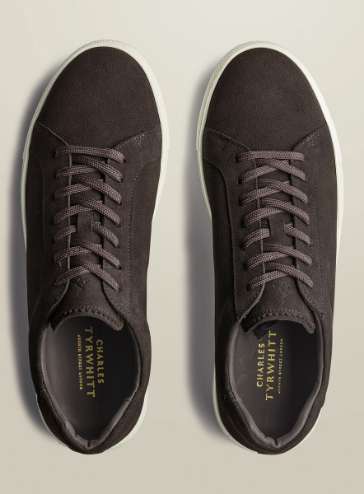 Suede Dress Sneakers - Charcoal Gray