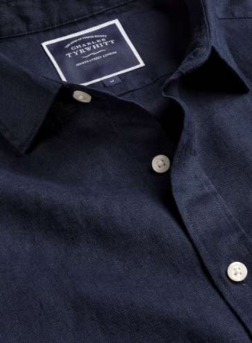 Pure Linen Shirt - Navy