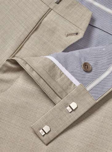 Italian Puppytooth Suit Pants – Taupe