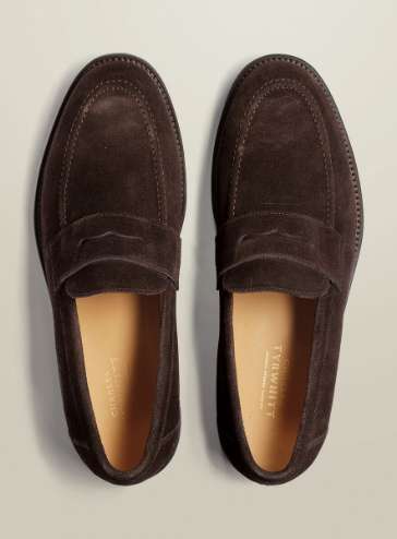 Suede Penny Loafers - Dark Chocolate Brown