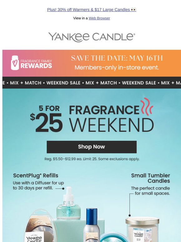 Fragrance Weekend! 5/$25 to Scent Your Home