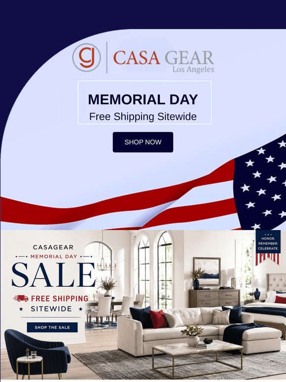 Memorial Day Sale — Free Shipping Sitewide