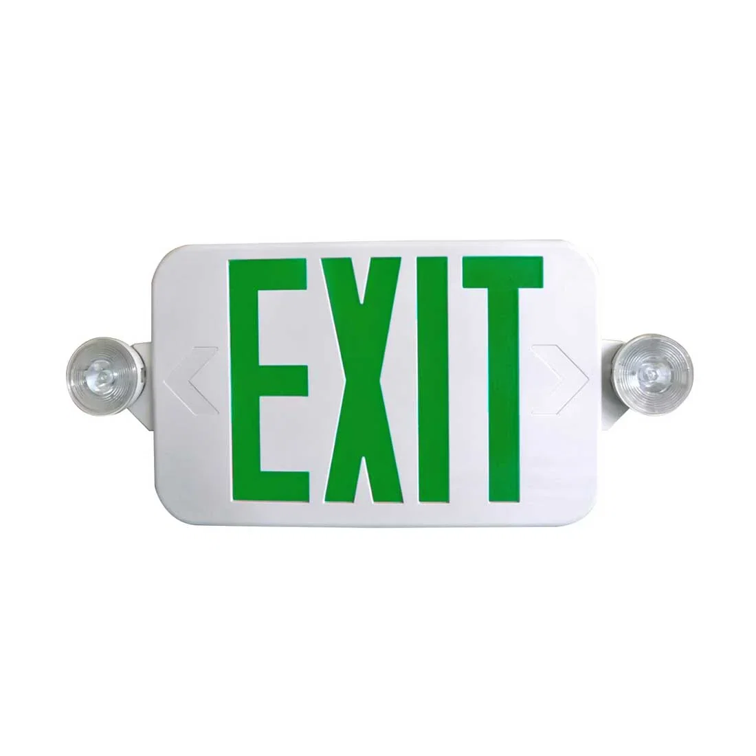 Image of savr® Low Profile LED Exit & Emergency Light Combo | Battery Backup | High Lumens | Self-Test | Green Letters | White