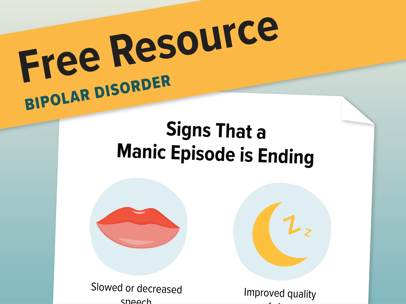 Download a list of signs that a manic episode is ending