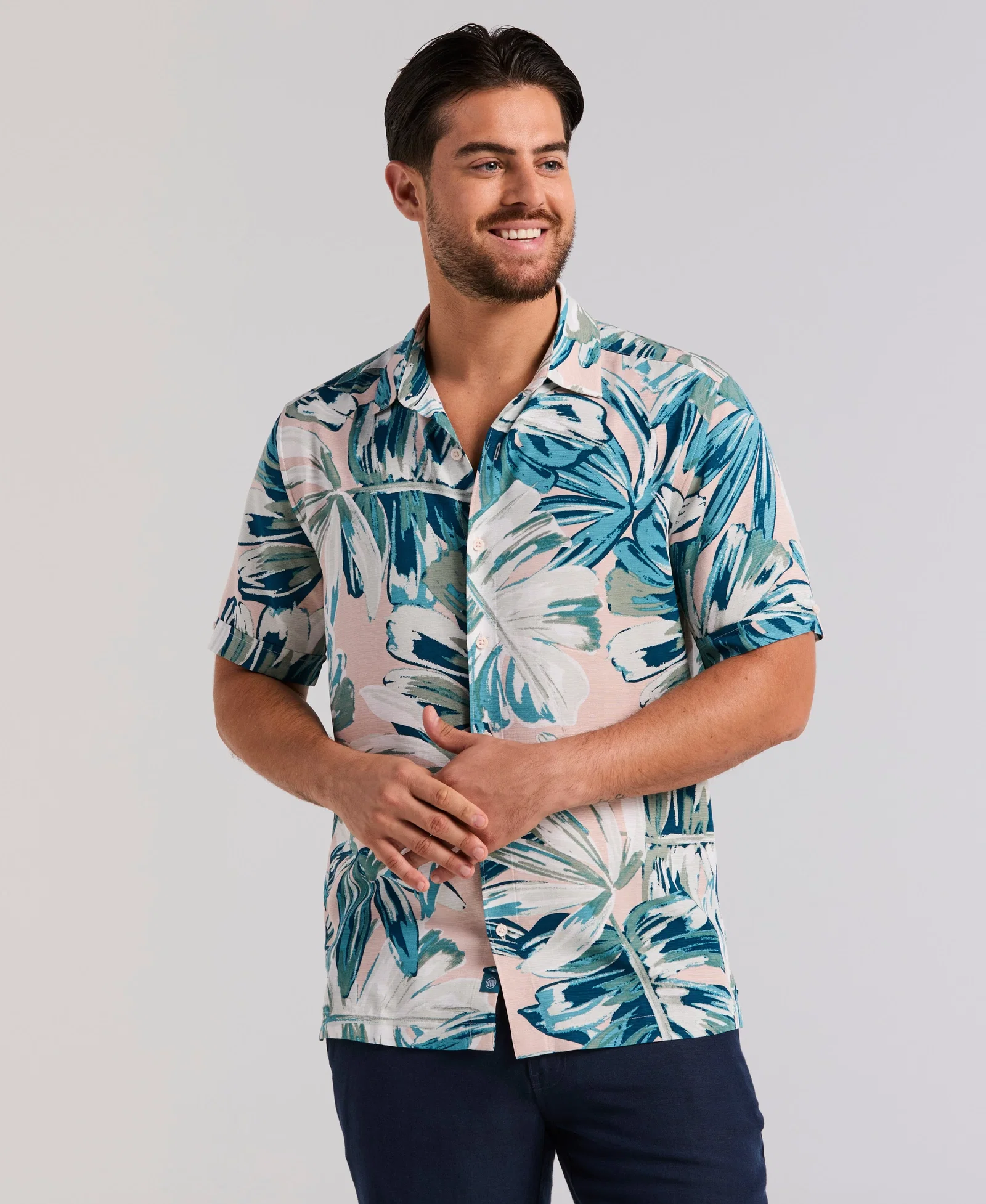 Image of Oversized Leaf Print Shirt