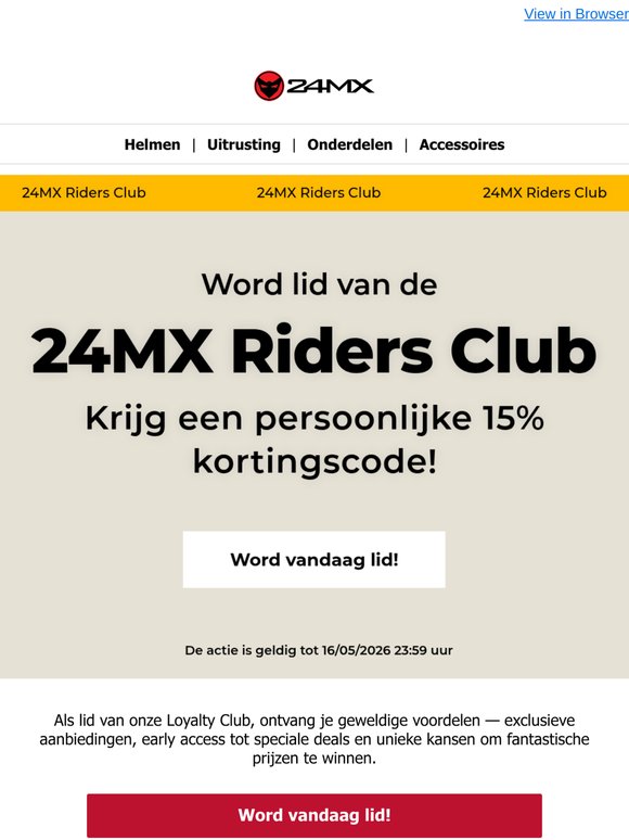 Profiteer van 15% korting – sluit je aan bij de 24MX Riders Club
