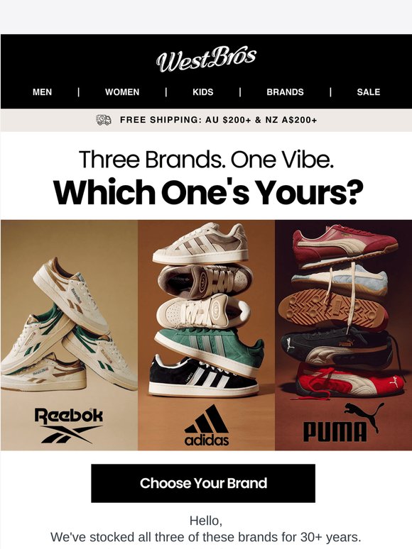 Adidas, Puma, or Reebok — which one's actually you?