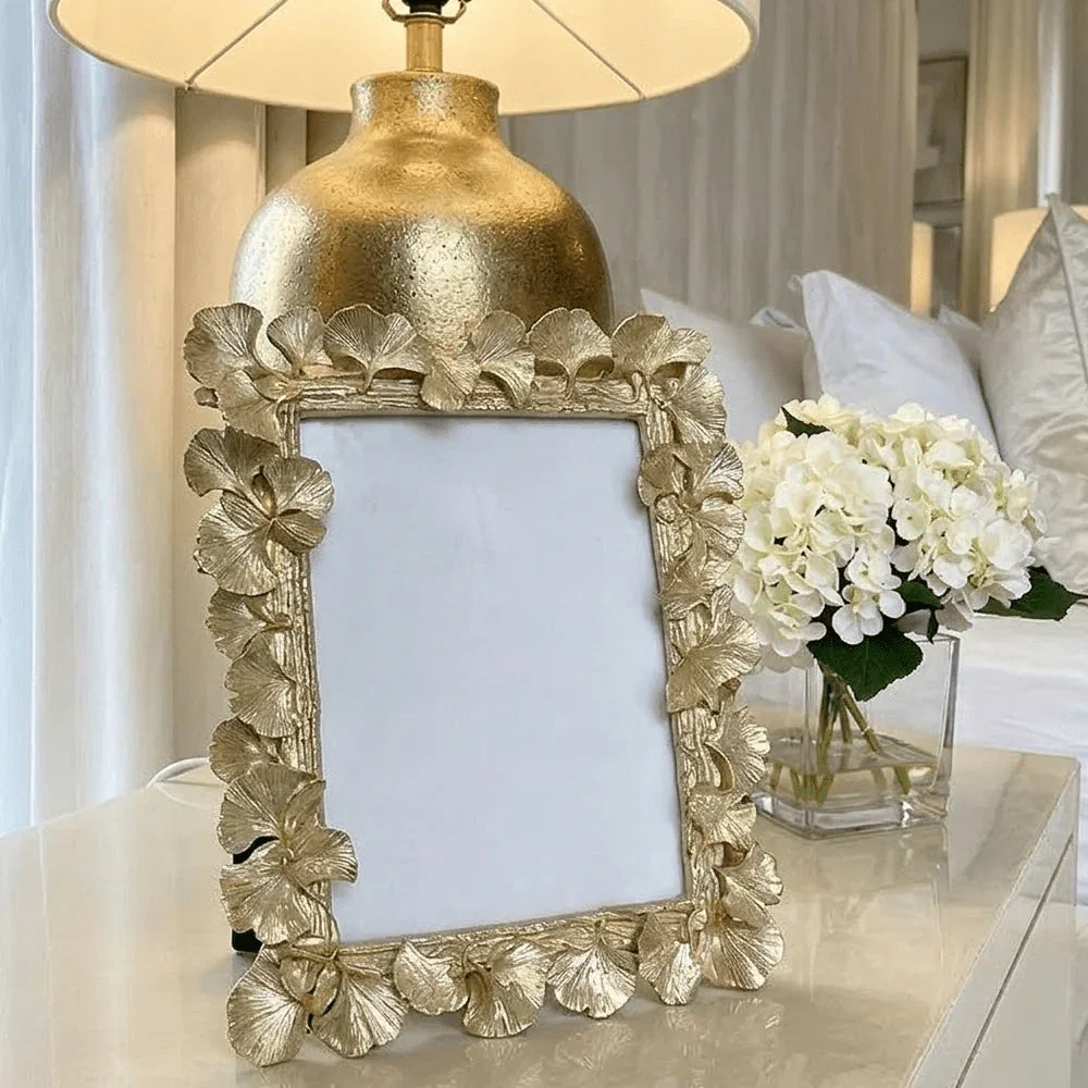 Arlette Decorative Gingko Leaf Gold Photo Frame - 5x7