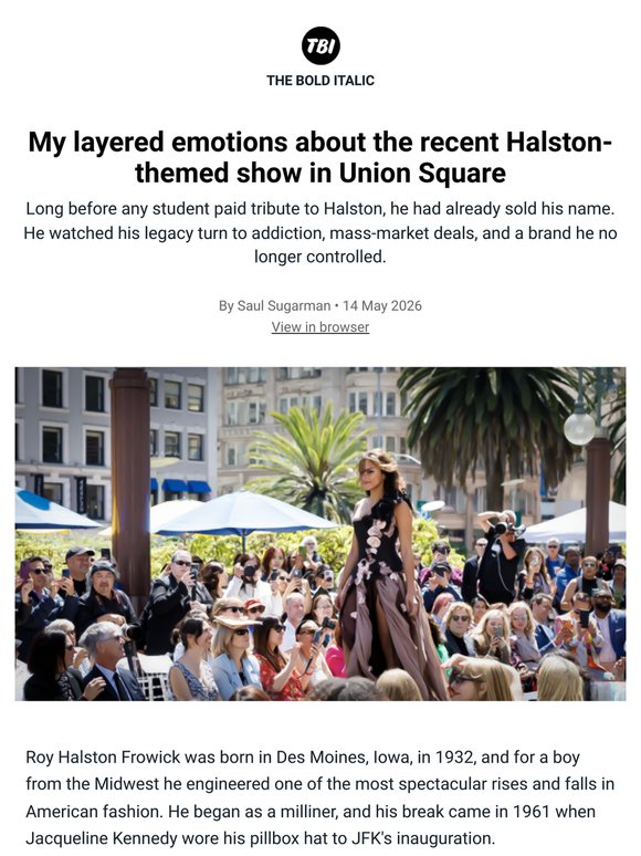My layered emotions about the recent Halston-themed show in Union Square