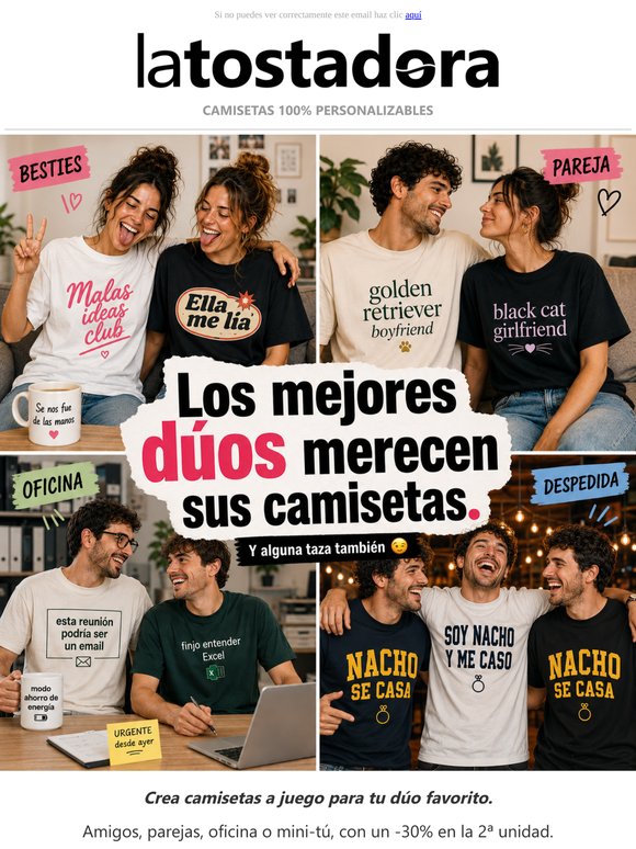 Crea camisetas conjuntas para dúos icónicos 👯