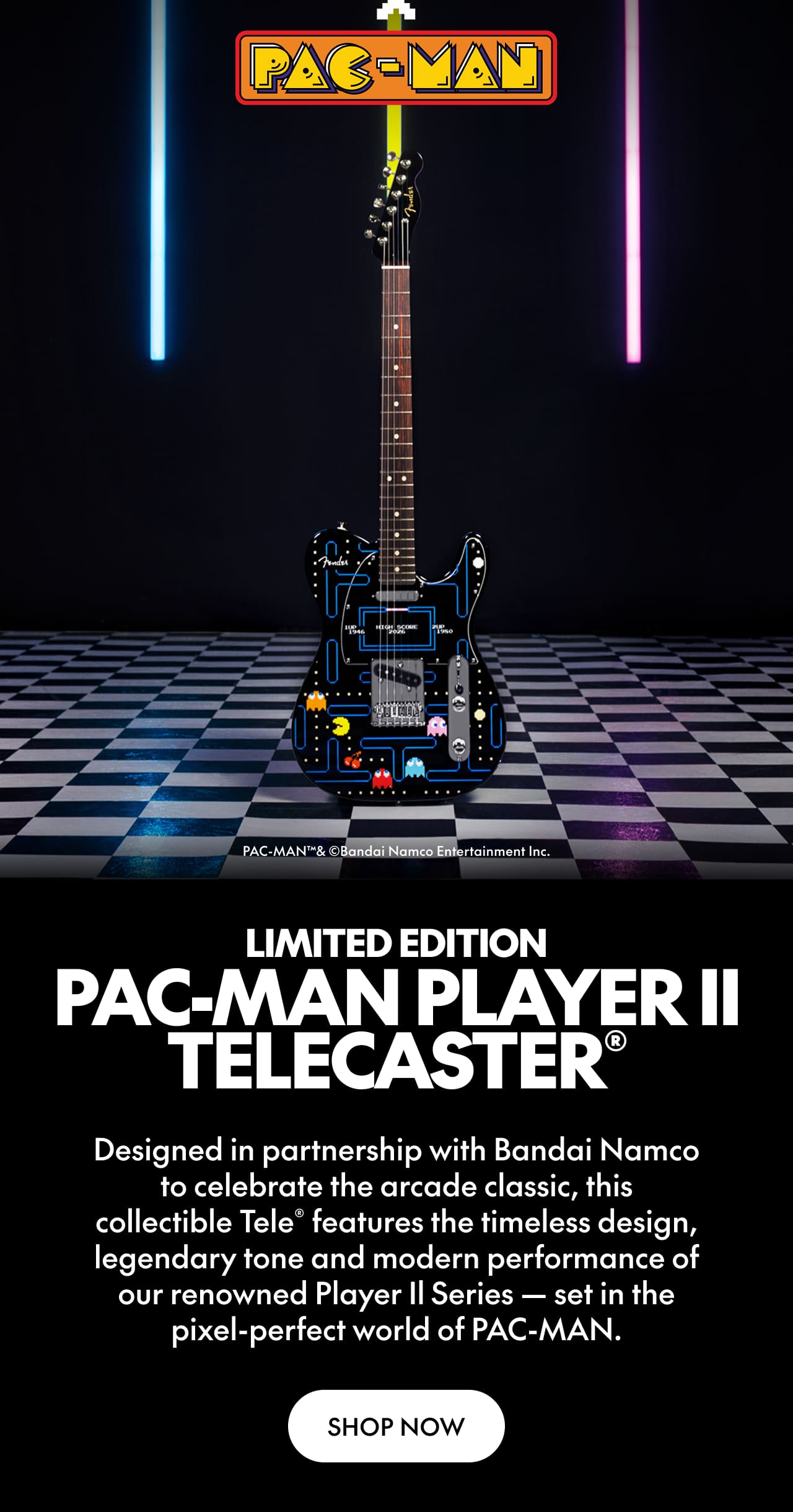 Limited Edition PAC-MAN Player II Telecaster