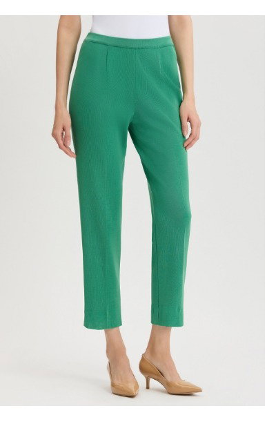 Knit Straight-Leg Ankle Pants, Kelly Green