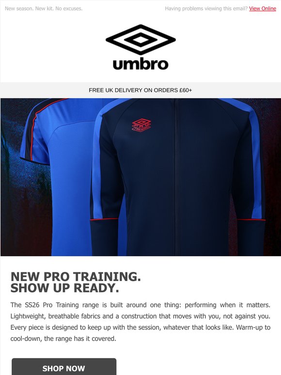 SS26 ProTraining. Train hard, look the part.