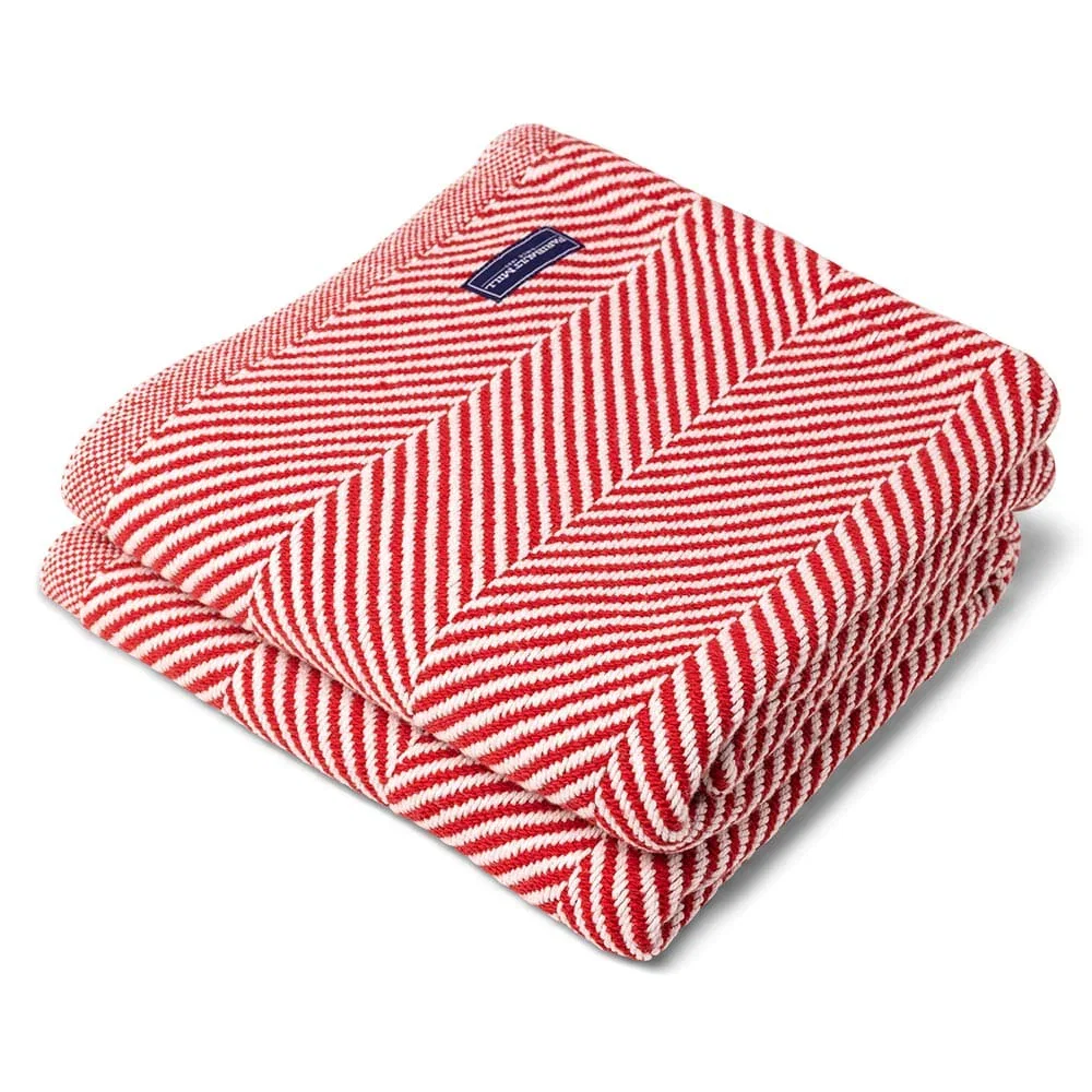 Image of Monhegan Cotton Throw Without Fringe - Breton Red