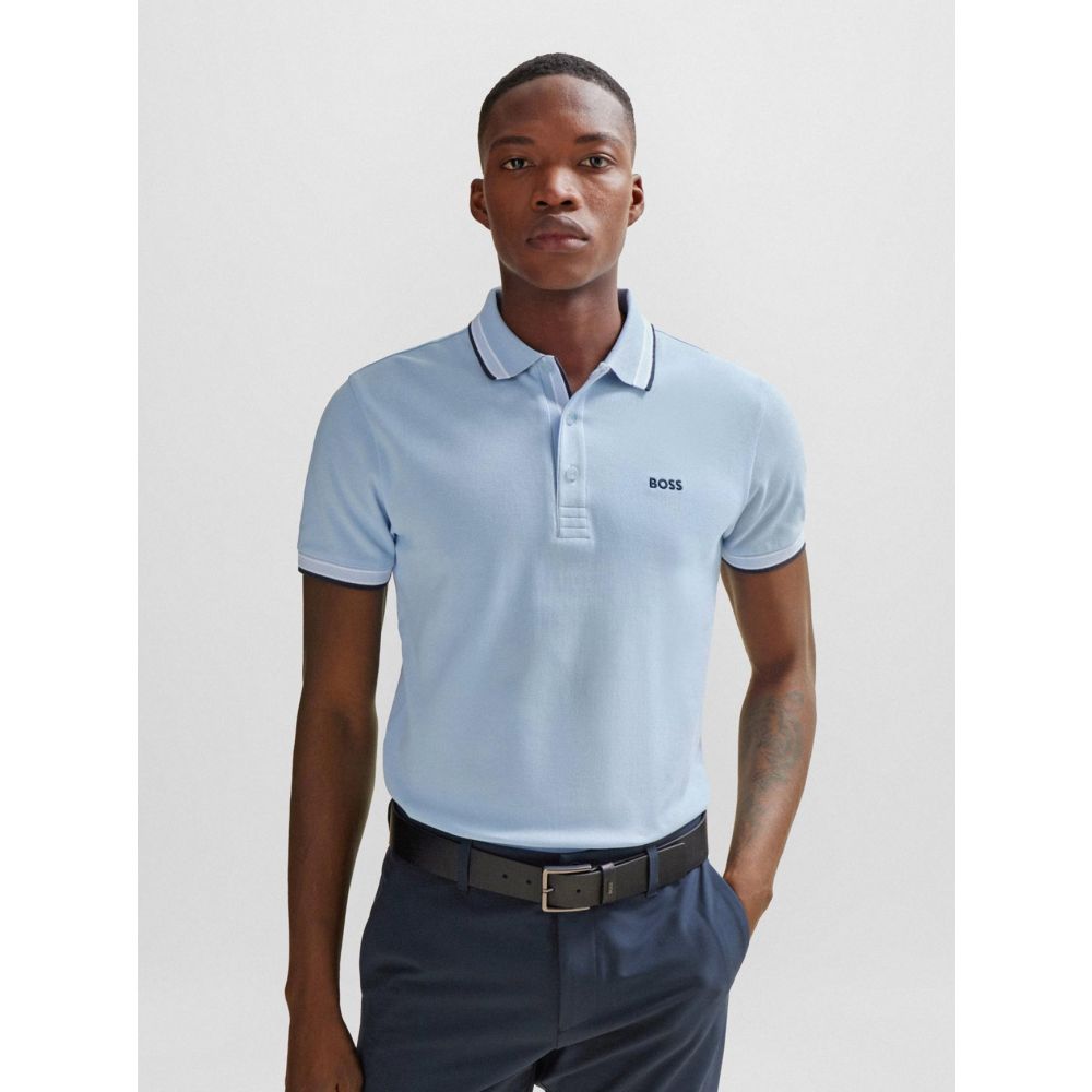 Image of BOSS Pastel Blue Paddy Polo Shirt