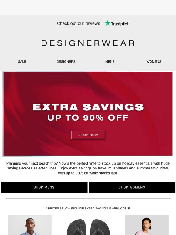 Get Holiday Ready with Designerwear 🏖️ Up to 90% Off