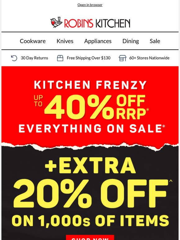 UP TO 40% OFF + EXTRA 20% OFF DINING DEALS 📢